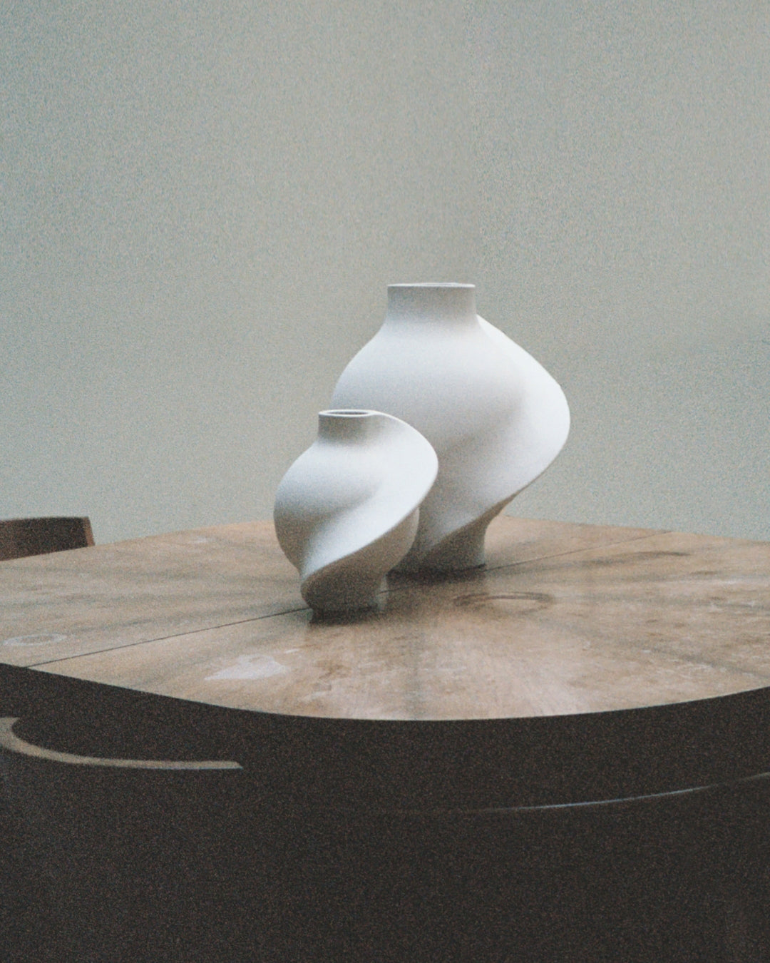 Ceramic Pirout Vase 02 Raw White