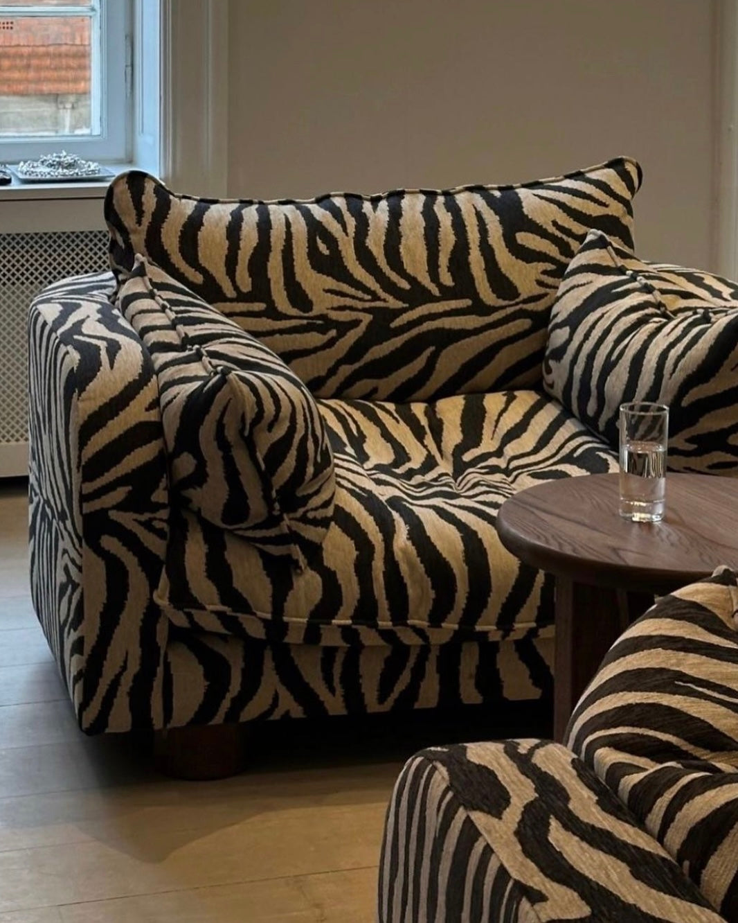 Miles Love Seat Zebra