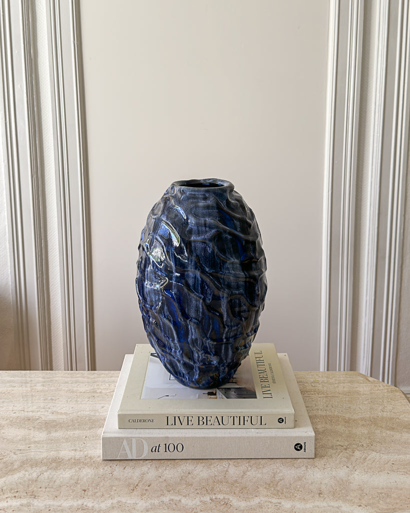 Wave vase Blue