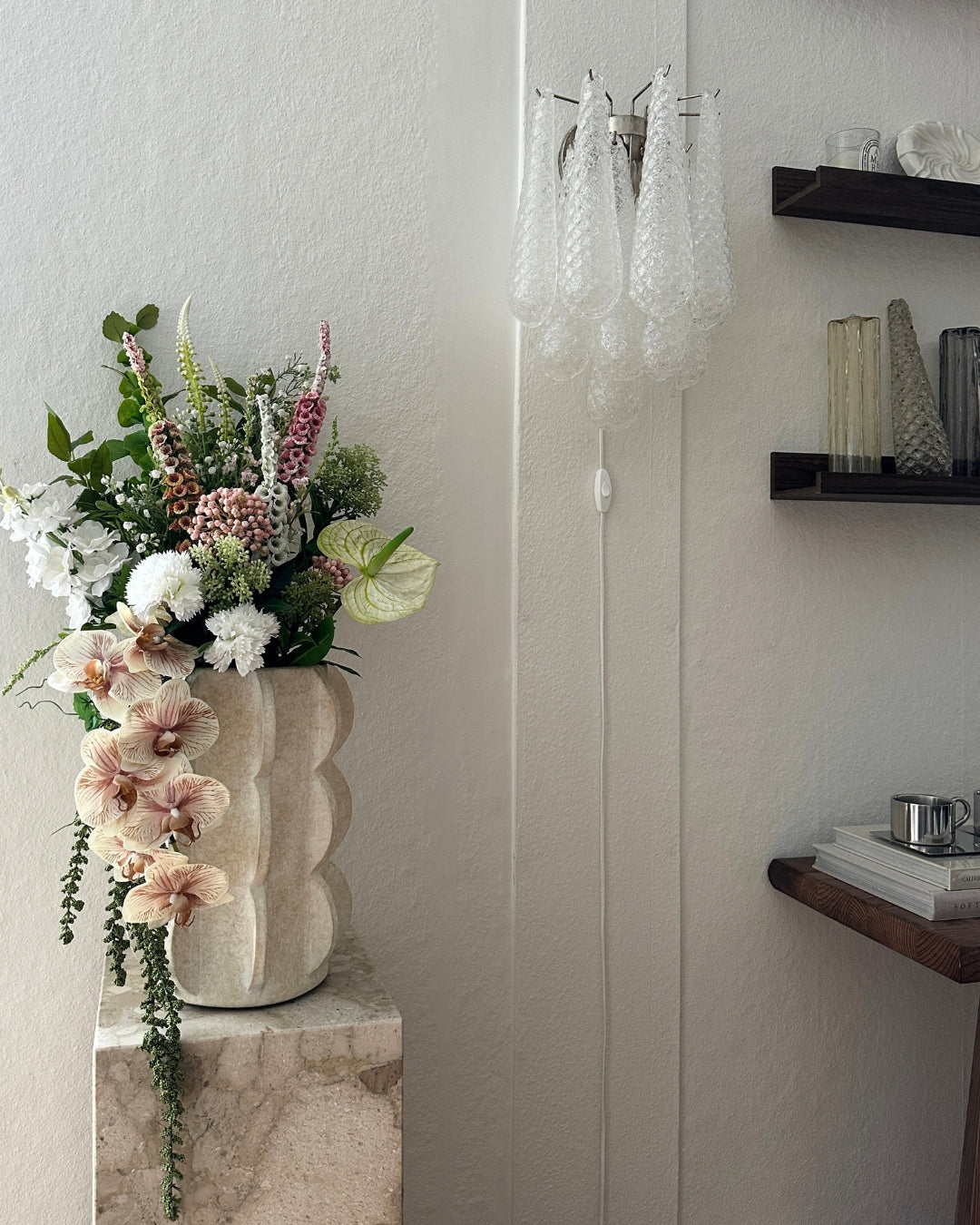 Murano Drop | Wall Sconce Pair | Clear